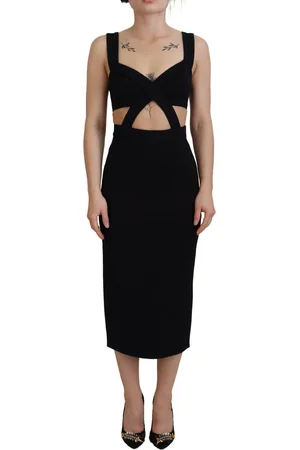 Dolce & Gabbana Viscose Bodycon Sheath Midi Dress - IT40|S