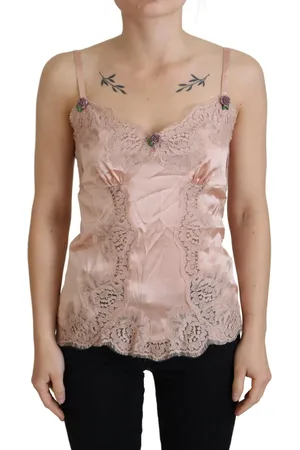 Dolce & Gabbana Satin Lace Roses Tank Top Lingerie - IT36 | XS