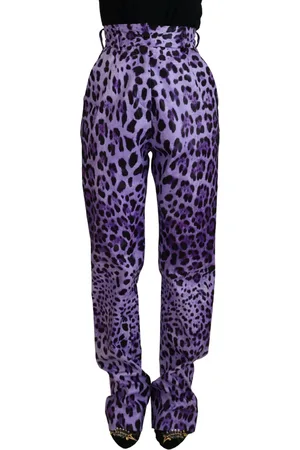 Dolce & Gabbana Leopard Print High Waist Pants - IT40|S