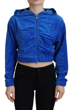 Juicy Couture Cotton Full Zip Cropped Hooded Sweatshirt Sweater - IT38 | XS