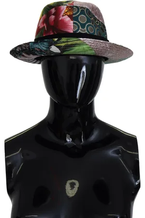 Dolce & Gabbana Patchwork Women Fedora Wide Brim Hat - 57 cm|S