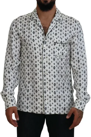 Dolce & Gabbana Crown Bee Print Long Sleeve Pajama Top - IT4 | S