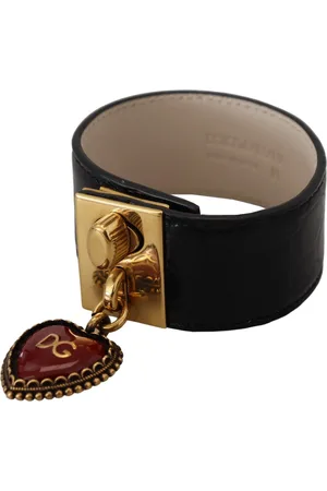 Dolce & Gabbana Dauphine Leather DG Heart Key Ring Bracelet