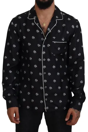 Dolce & Gabbana Printed Collared Men Long Sleeve Pajama Top - IT4 | S