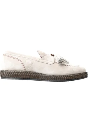 Dolce & Gabbana Ivory Suede Leather Men Espadrille Shoes - EU43/US10