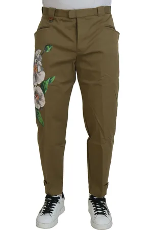 Dolce & Gabbana Cotton Stretch Floral Chinos Pants - IT44 | XS