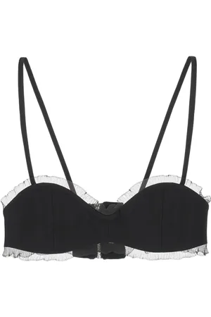 Ganni Fishnet knit-edged bra - 36