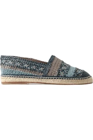 Dolce & Gabbana Gray Leather Buffalo Espadrille Shoes - EU39/US6