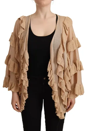 ANIYE BY Ruffle Long Sleeves Open Front Cardigan Sweater - IT40|S