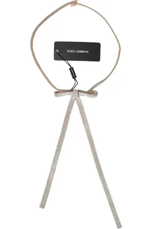 Dolce & Gabbana Silk Clear Crystal Bow Waist Belt - 65 cm / 26 Inches