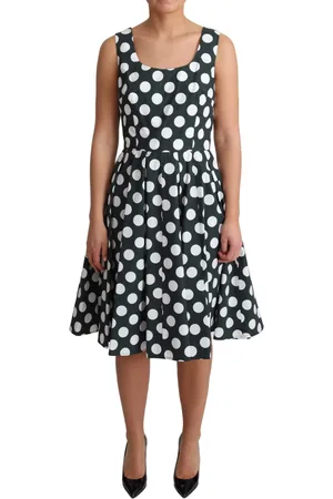 Dolce & Gabbana Polka Dotted Cotton A-Line Dress - IT40|S