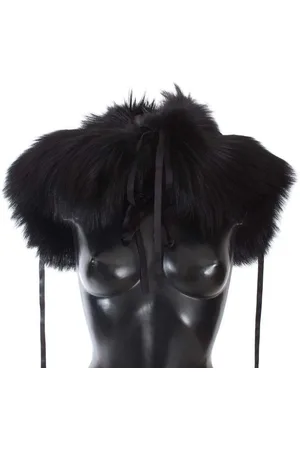Dolce & Gabbana Fox Fur Shoulder Wrap Cover Collar Scarf - L