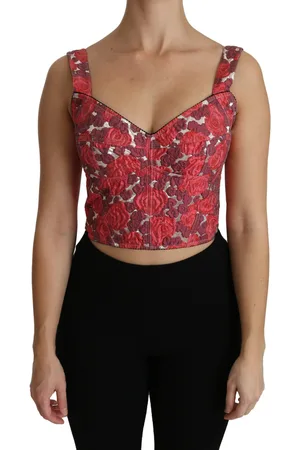 Dolce & Gabbana Floral Brocade Cropped Blouse Tank Top - IT36 | XS