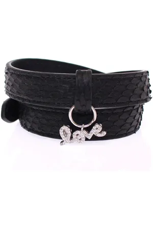 Nialaya Snakeskin CZ LOVE 925 Silver Bracelet - M