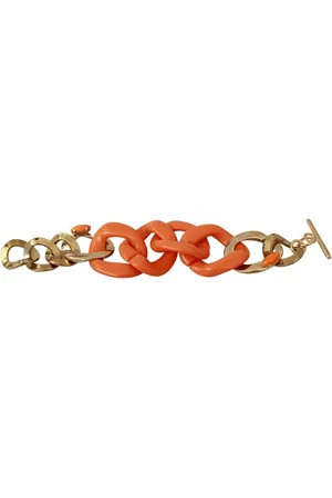 ERMANNO SCERVINO Gold Chain Wide Brass Plastic Bracelet