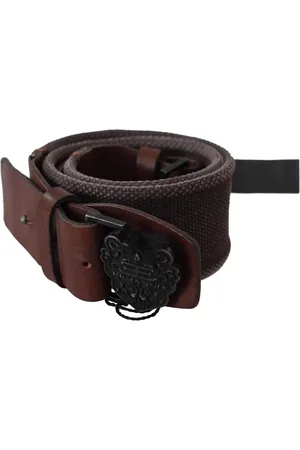 ERMANNO SCERVINO Dark Leather Wide Buckle Waist Belt - 70 cm / 28 Inches