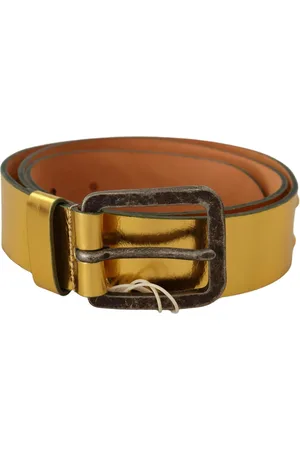 John Galliano Genuine Leather Rustic Silver Buckle Waist Belt - 100 cm / 40 Inches