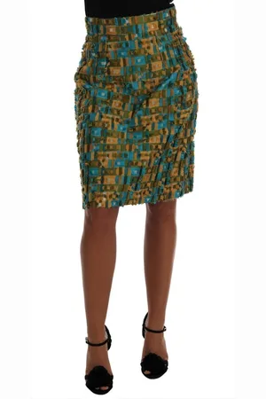 Dolce & Gabbana Jacquard Straight Pencil Skirt - IT38|XS