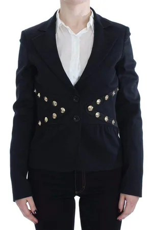 Exte Cotton Stretch Studded Blazer Jacket - IT44|L