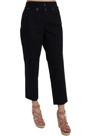 Dolce & Gabbana Cropped Front Button Embellished Pants - IT36|XXS
