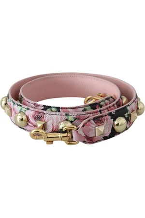 Dolce & Gabbana Floral Gold Studs Bag Accessory Shoulder Strap