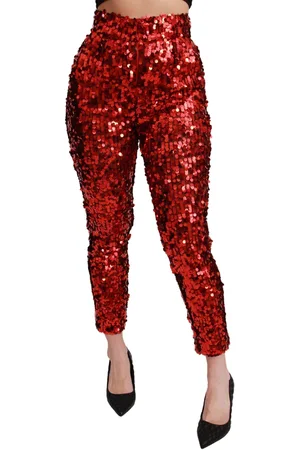 Dolce & Gabbana Sequined Cropped Trousers Pants - IT40|S