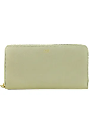 Roberto Cavalli Etoupe Calf Leather Zip Closure Wallet