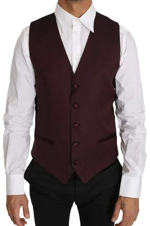 Dolce & Gabbana Pattern Wool Silk Waistcoat Vest - IT48 | M