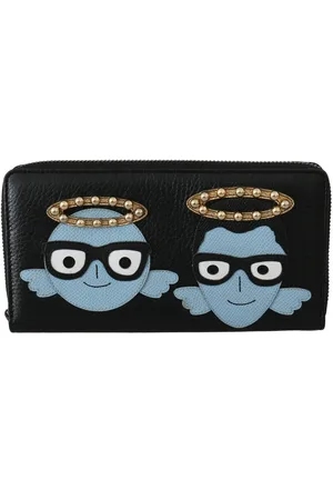 Dolce & Gabbana Blue Leather #DGFAMILY Zipper Continental Wallet