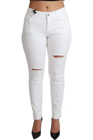 Dolce & Gabbana Tattered Skinny Denim Cotton Stretch Jeans - IT46|XL