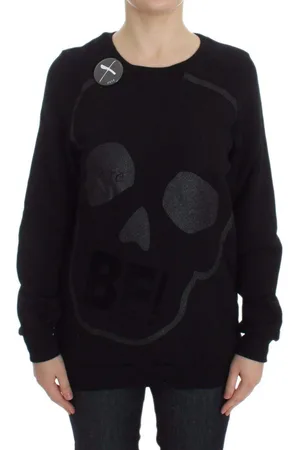 Exte Cotton Motive Print Crewneck Pullover Sweater - IT40|S