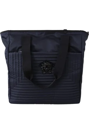 VERSACE Logo-plaque zipped Tote Bag