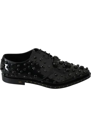 Dolce & Gabbana Leather Crystals Dress Broque Shoes - EU40/US9.5