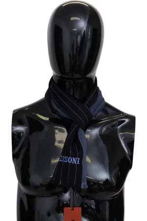 Missoni Black Striped Wool Unisex Wrap scarf