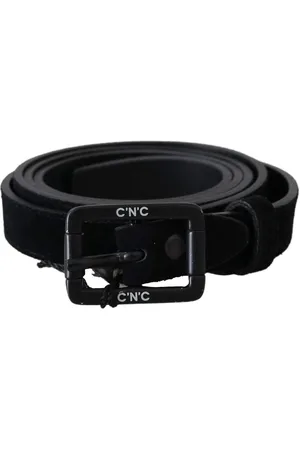 Costume National Leather Velvet Buckle Waist Belt - 100 cm / 40 Inches