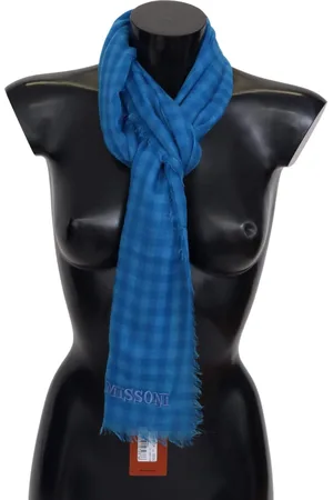 Missoni Checkered Cashmere Unisex Wrap Fringes Scarf