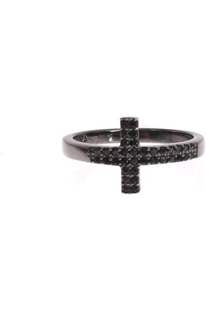 Nialaya CZ Cross Rhodium 925 Ring - EU54 | US7