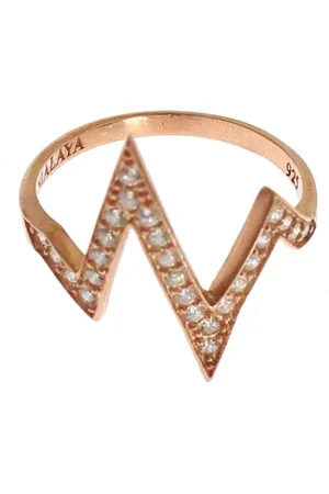 Nialaya Gold 925 Silver Womens Clear Ring - EU47 | US4