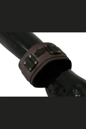 ERMANNO SCERVINO Leather Branded Wide Buckle Closure Bracelet