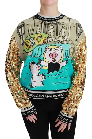 Dolce & Gabbana Year of the Pig Sequined Top Sweater - IT36 | XS