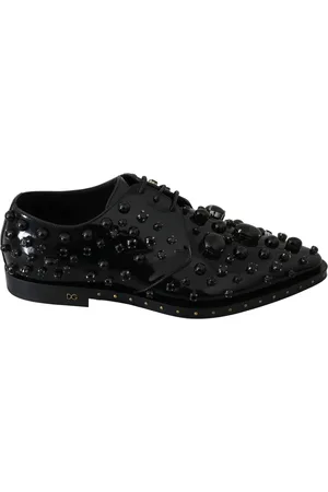 Dolce & Gabbana Leather Crystals Dress Broque Shoes - EU39/US8.5