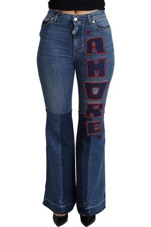 Dolce & Gabbana Amore Patch Boot Cut Cotton Stretch Pant - IT36 | XS