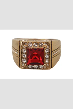 Dolce & Gabbana Gold Plated 925 Silver Crystal Ring - EU62 | US10.5