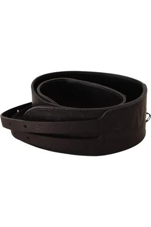 Costume National Dark Leather Double Buckle Belt - 70 cm / 28 Inches