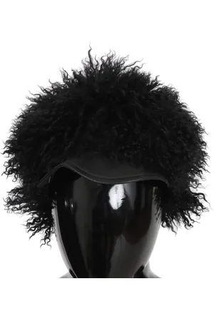 Dolce & Gabbana Tibet Lamb Fur Leather Gatsby Hat - 56 cm|XS