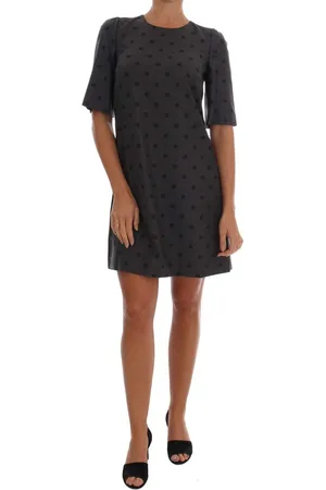 Dolce & Gabbana Polka Dotted Sheath Wool Dress - IT40|S