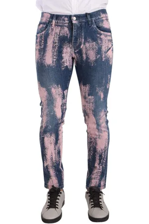 Dolce & Gabbana Pink Tie Dye Cotton Skinny Denim Jeans - IT48 | M