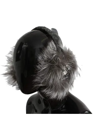 Dolce & Gabbana Fox Fur Crystal Ear Muffs