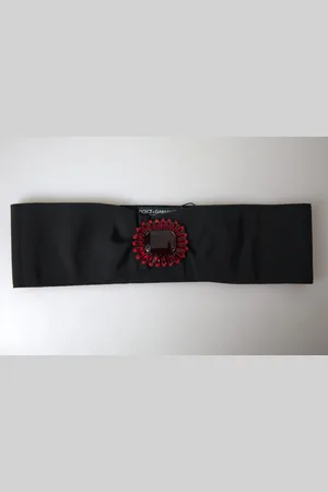Dolce & Gabbana Crystal Brass Wide Waist Runway Belt - IT46|XL