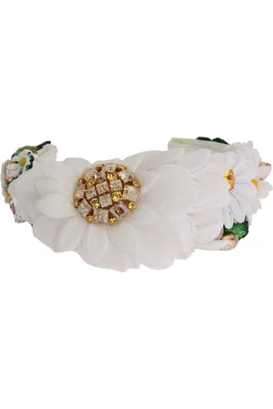 Dolce & Gabbana Yellow White Sunflower Crystal Headband